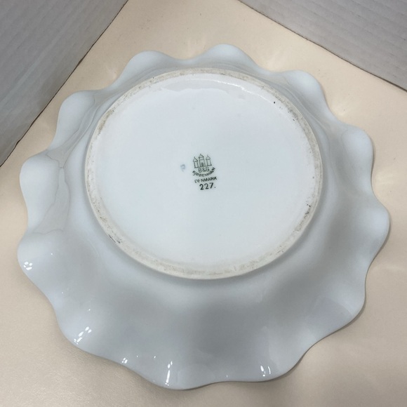 B&G Kjobenhavn Denmark Round Ruffled Scalloped Seagull Candy Serving Dish Vtg - Picture 4 of 8